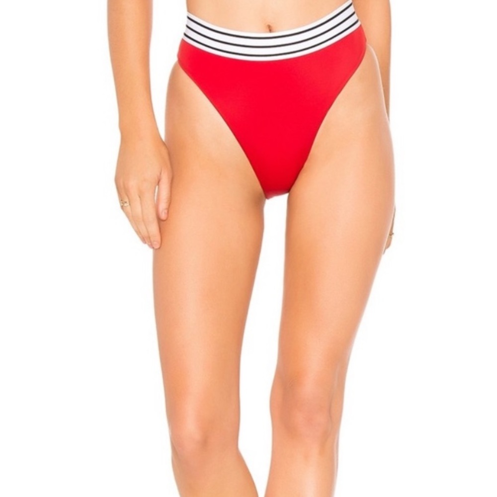 SAME heartbreak high rise bikini bottom red